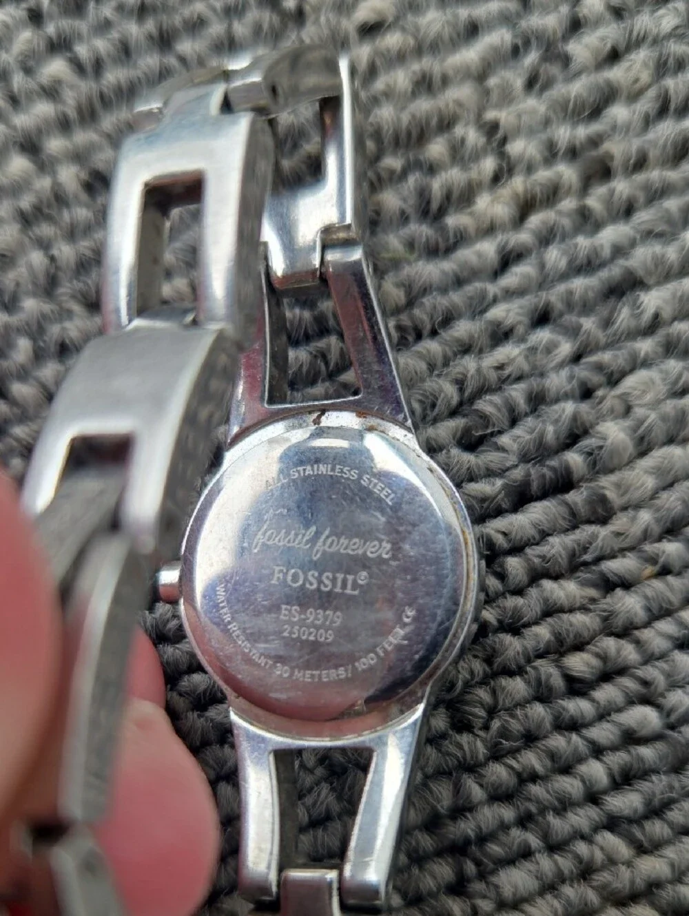 Fossil Silver-Tone Bracelet Watch with Lavender Dial
